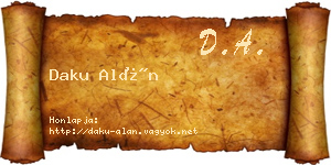 Daku Alán névjegykártya
